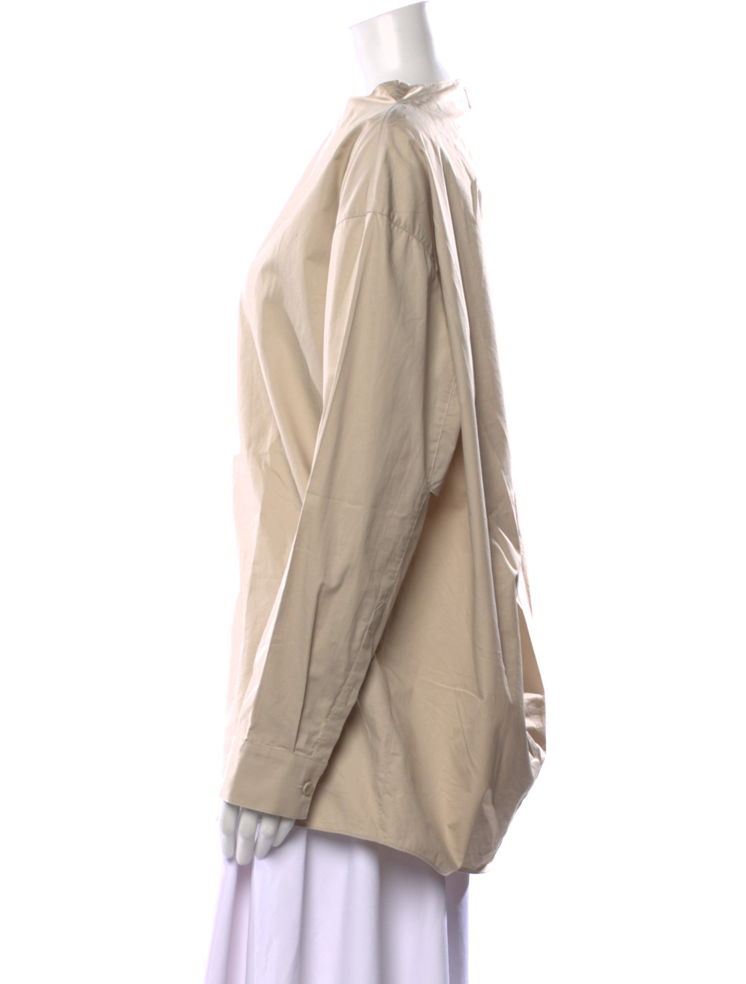 Tibi Crew Neck Long Sleeve Blouse