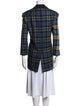 Tibi Virgin Wool Plaid Print Peacoat