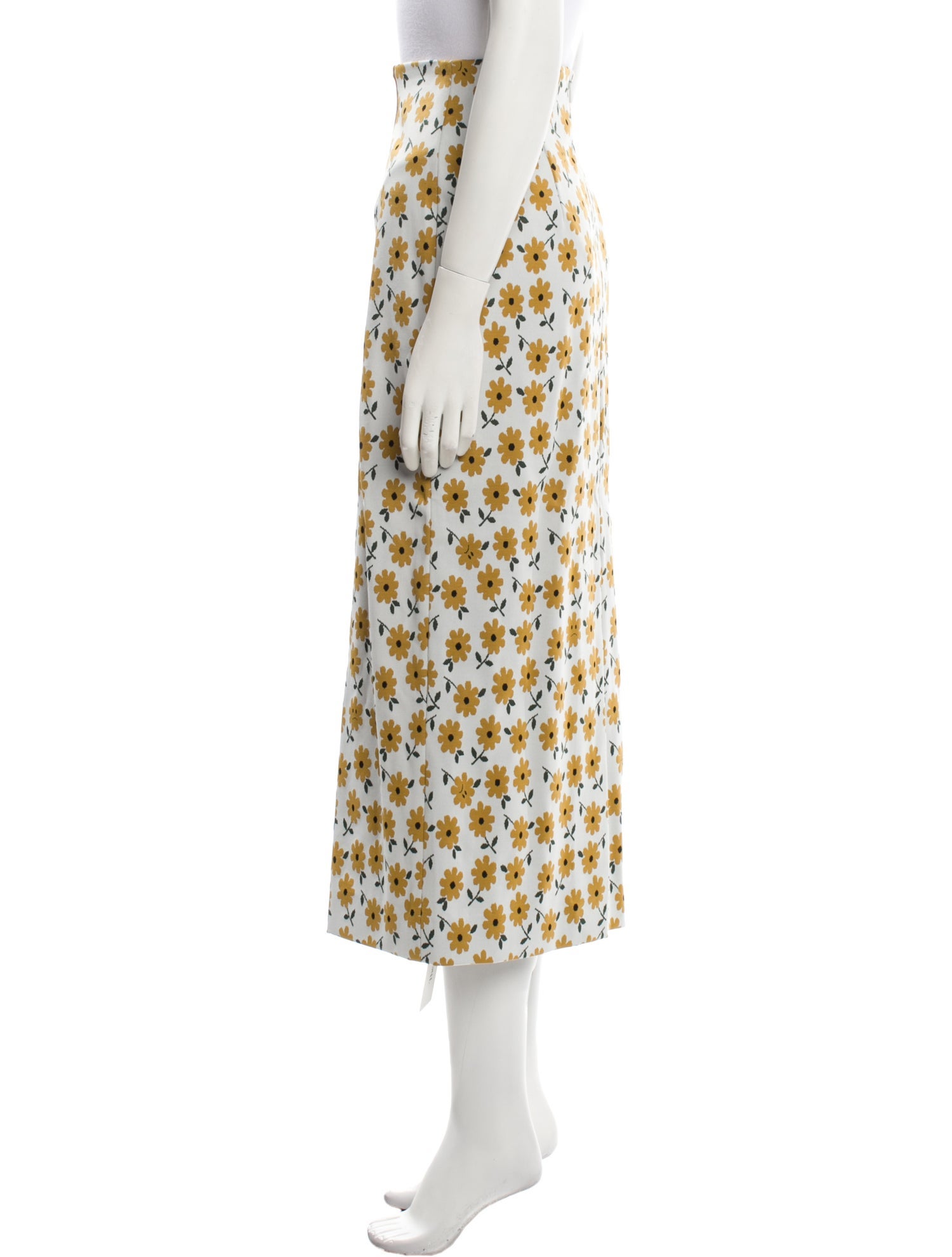 Tibi Floral Print Midi Length Skirt