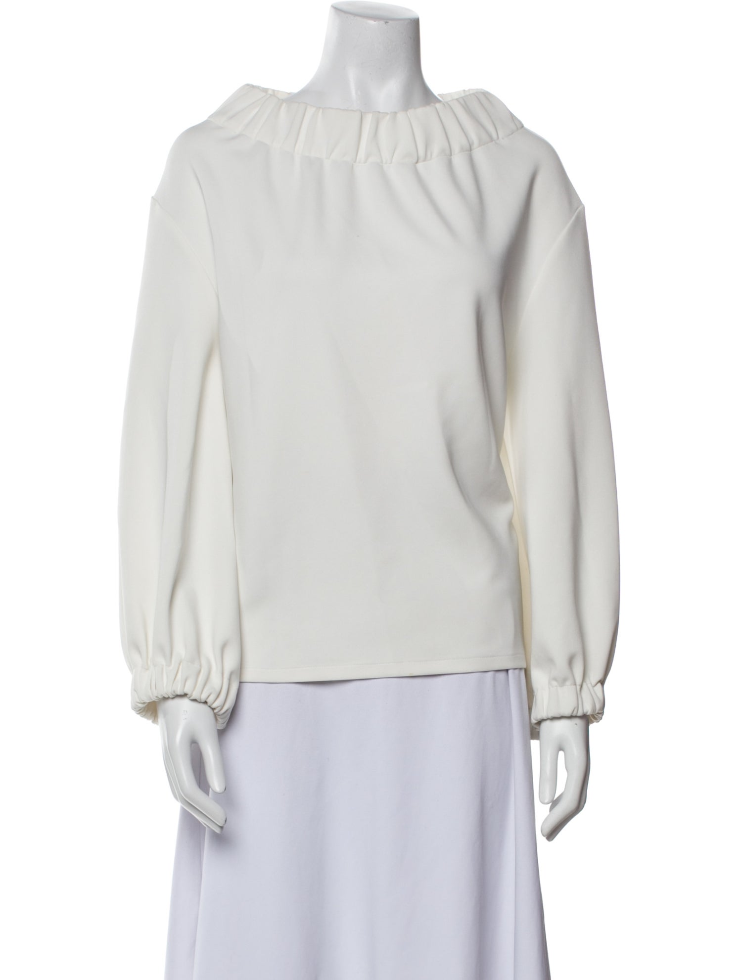 Tibi Bateau Neckline Long Sleeve Blouse