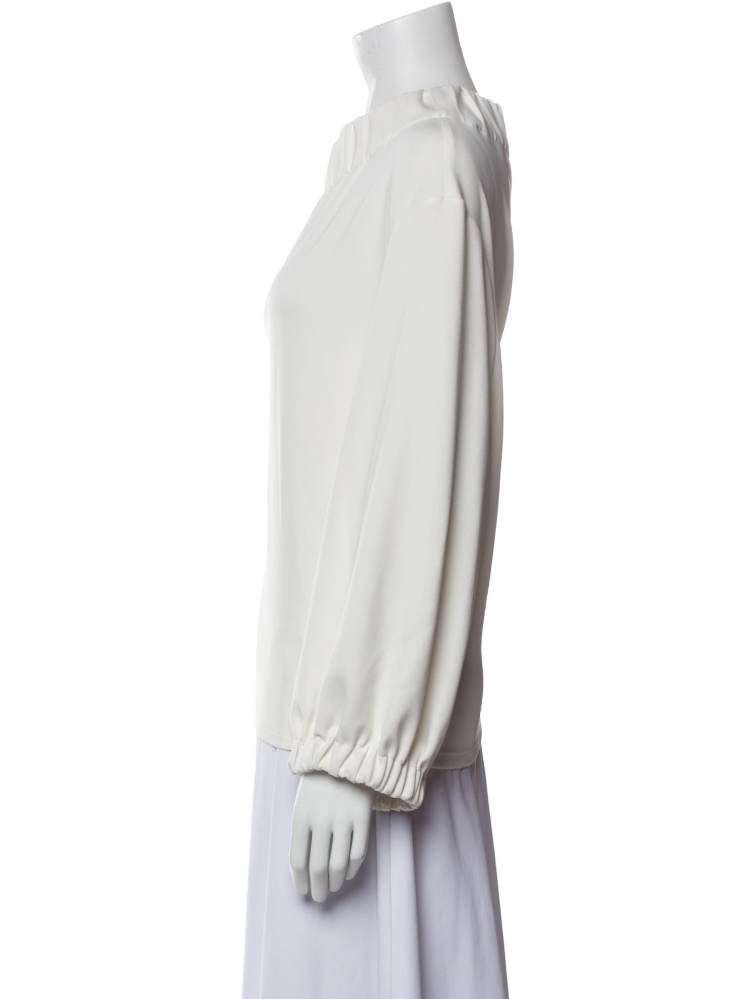 Tibi Bateau Neckline Long Sleeve Blouse