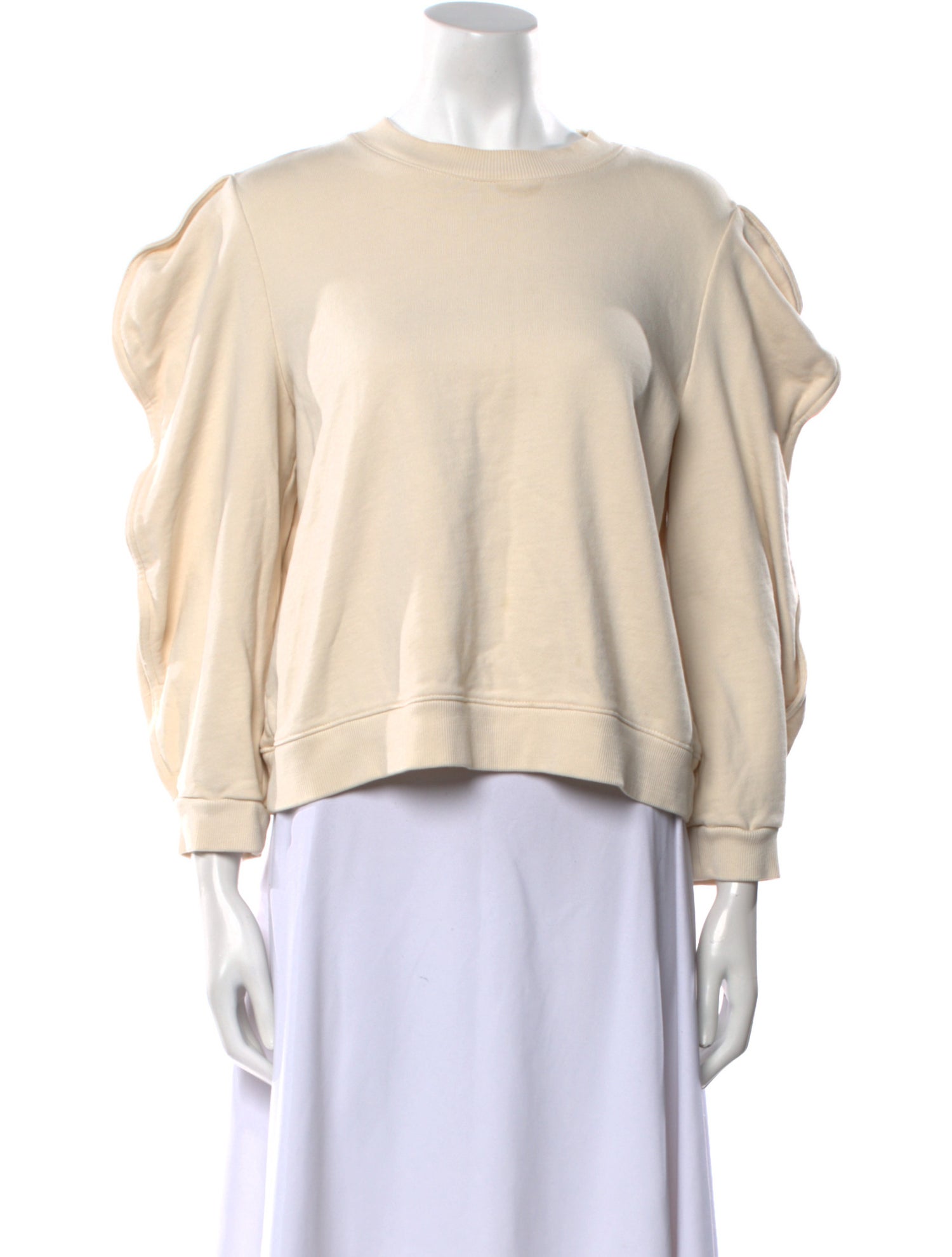 Tibi Crew Neck Long Sleeve Sweatshirt