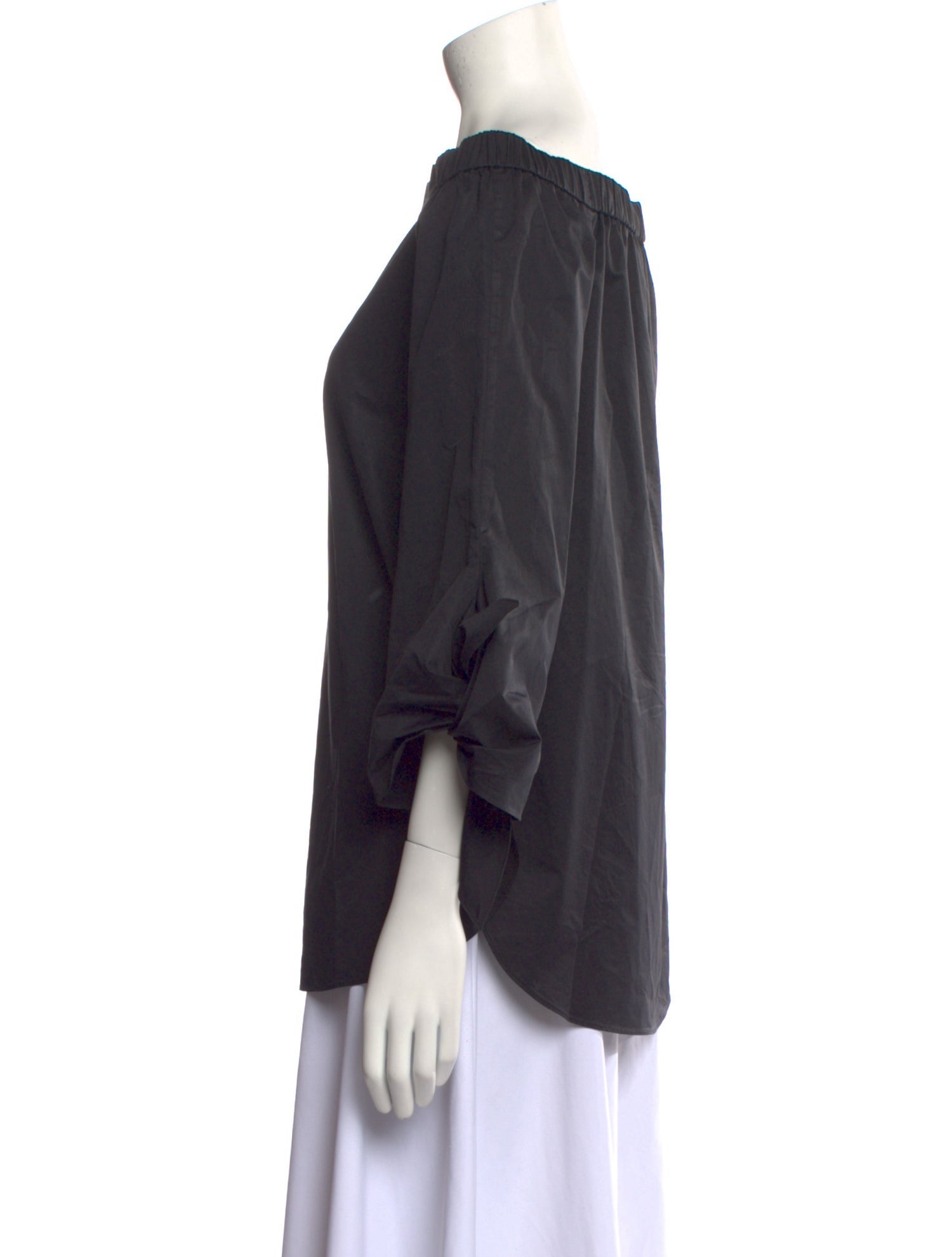 Tibi Bateau Neckline Three-Quarter Sleeve Blouse