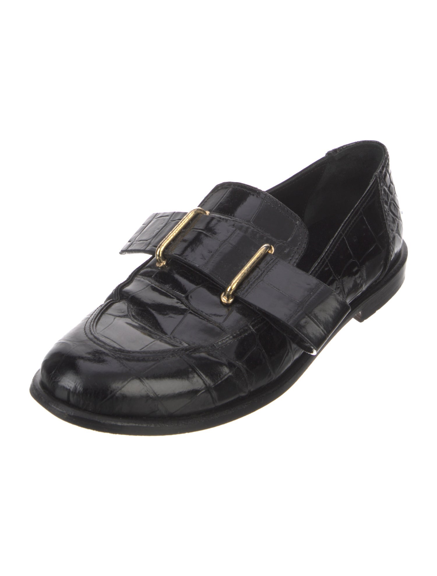 Tibi Embossed Leather Loafers