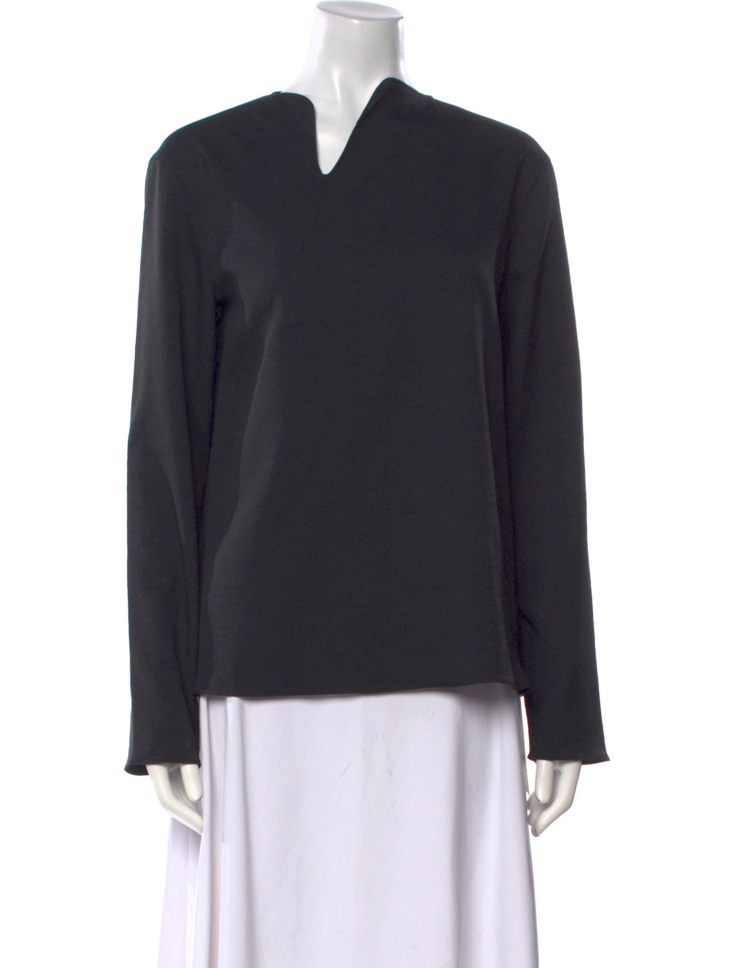 Tibi V-Neck Long Sleeve Sweatshirt