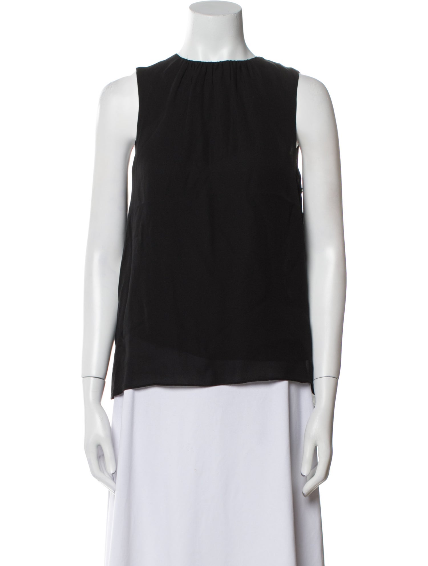 Tibi Silk Crew Neck Blouse