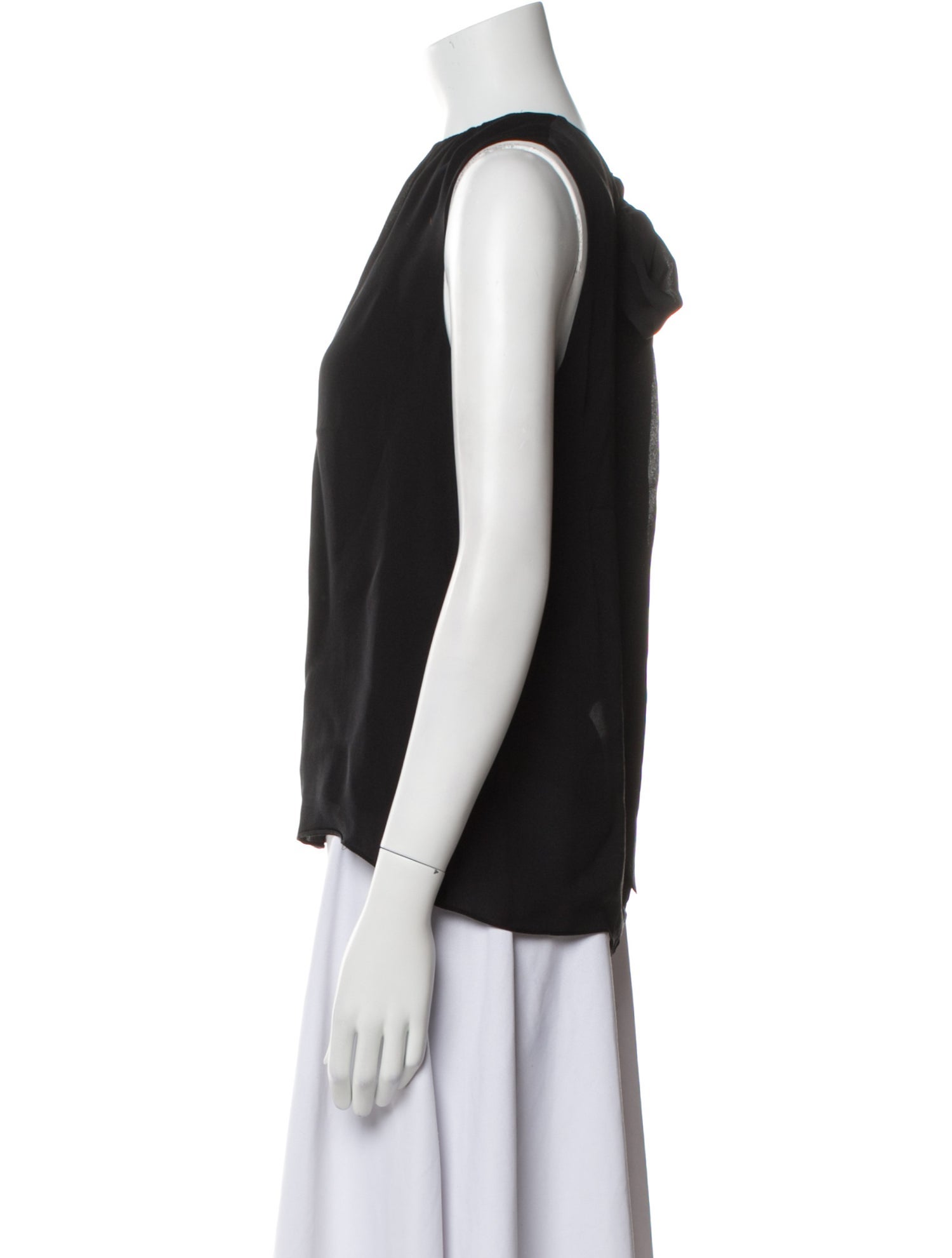 Tibi Silk Crew Neck Blouse