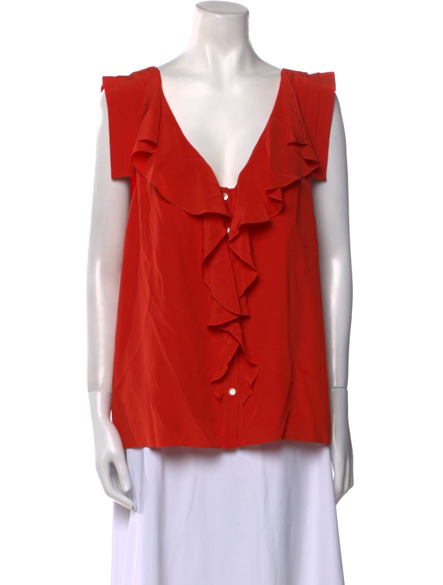 Tibi Silk V-Neck Blouse