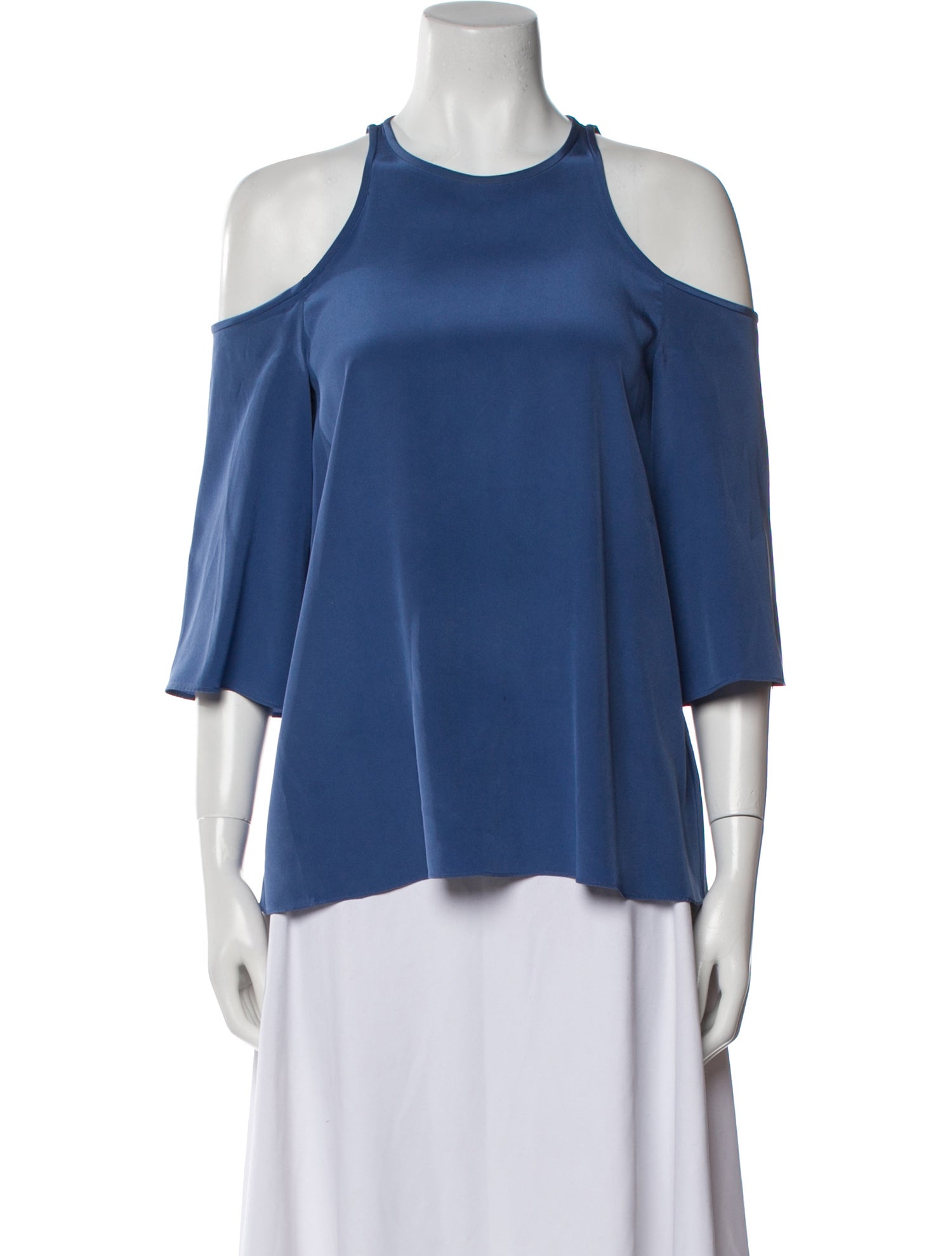 Tibi Silk Crew Neck Blouse
