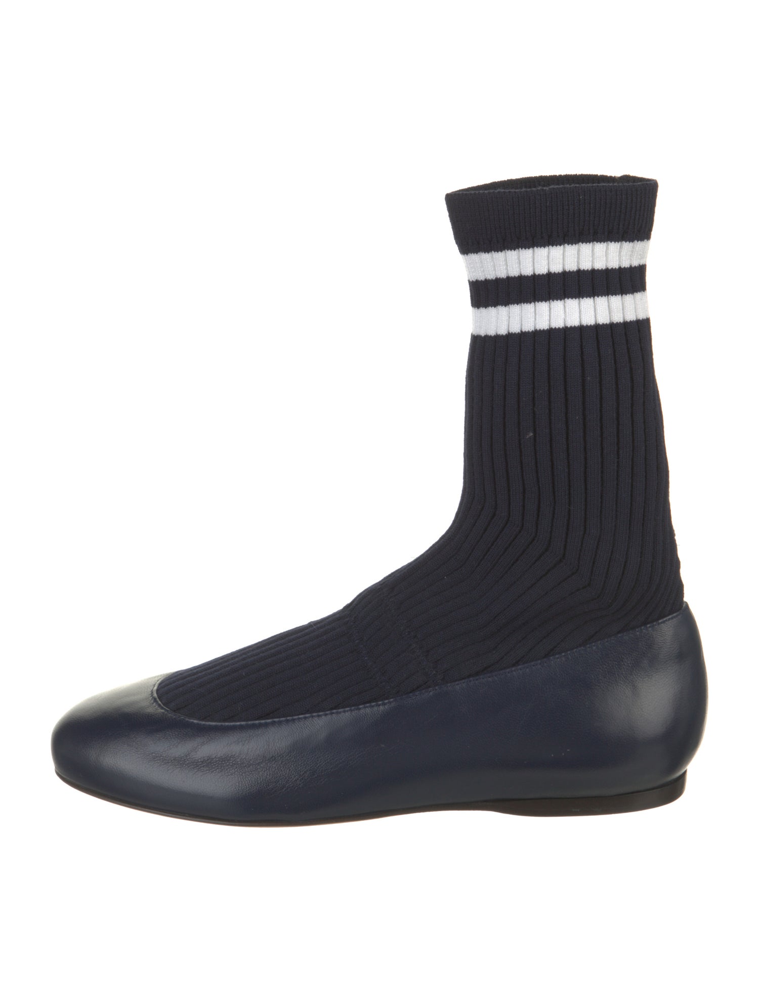 Tibi Leather Striped Flats