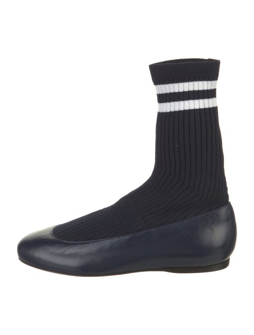 Tibi Leather Striped Flats