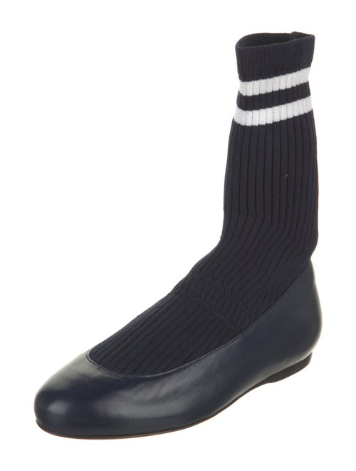 Tibi Leather Striped Flats