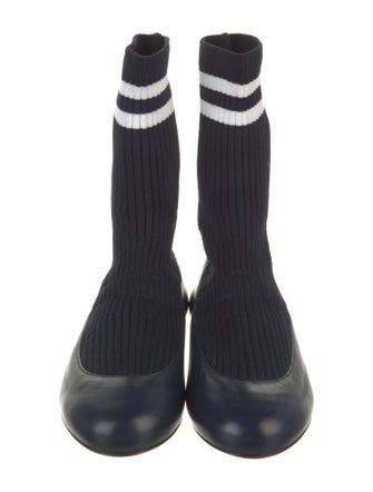 Tibi Leather Striped Flats