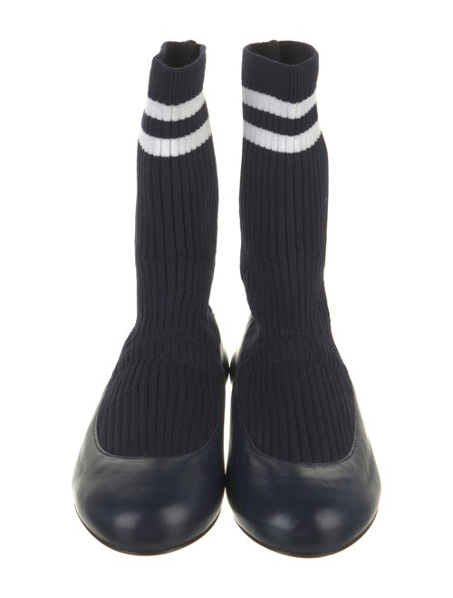 Tibi Leather Striped Flats