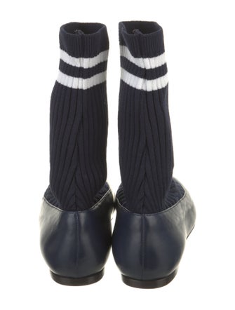 Tibi Leather Striped Flats