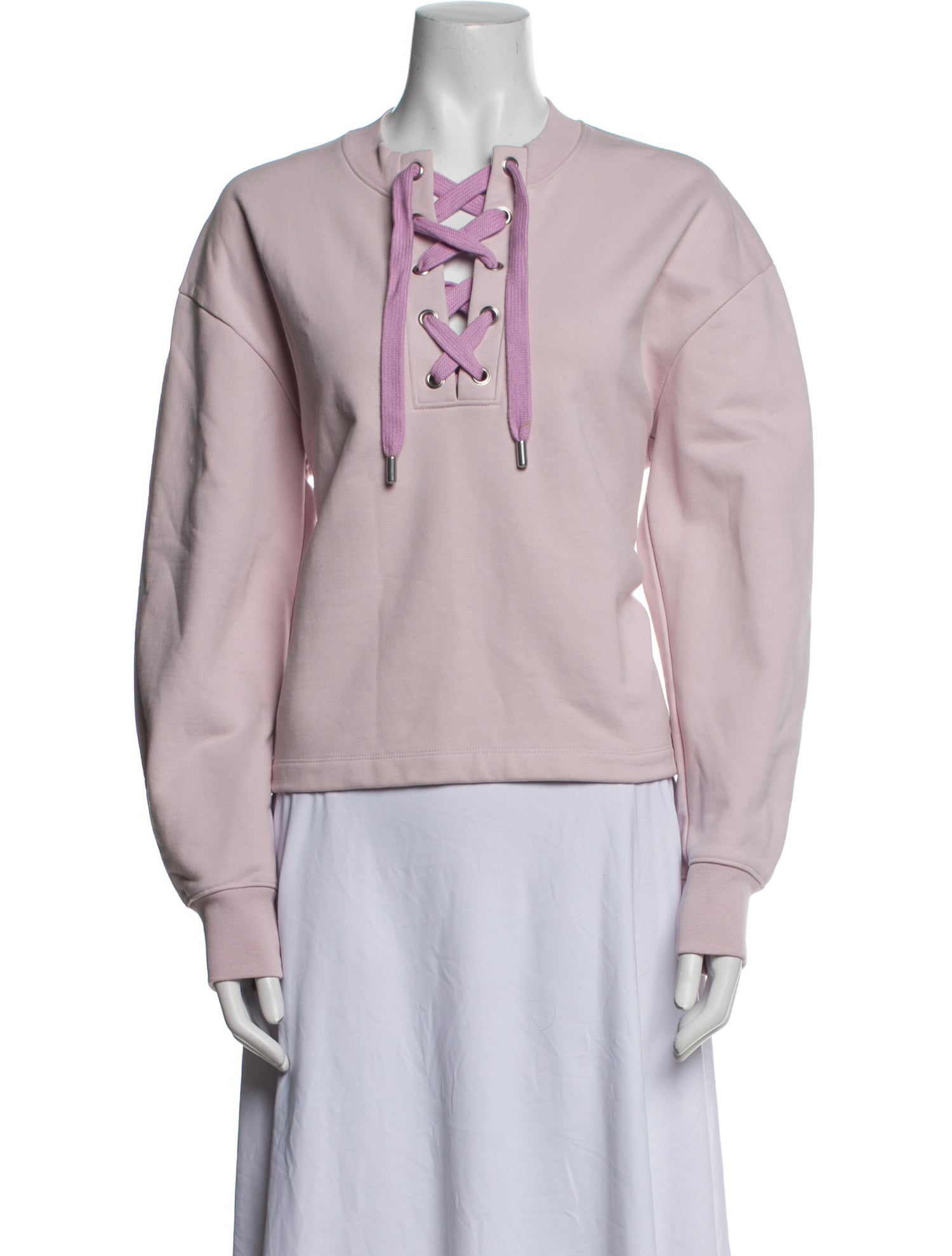 Tibi V-Neck Long Sleeve Sweatshirt