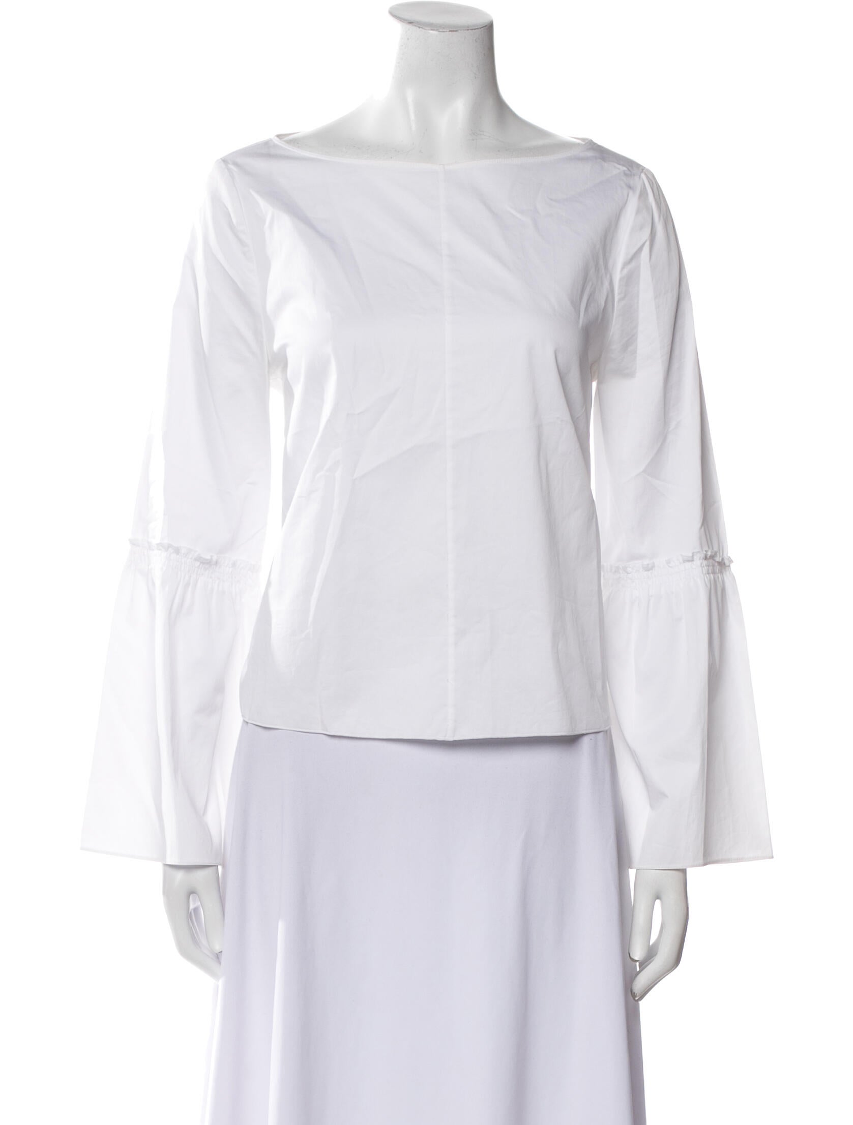 Tibi Bateau Neckline Long Sleeve Blouse
