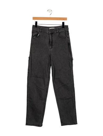 Tibi High-Rise Straight Leg Jeans