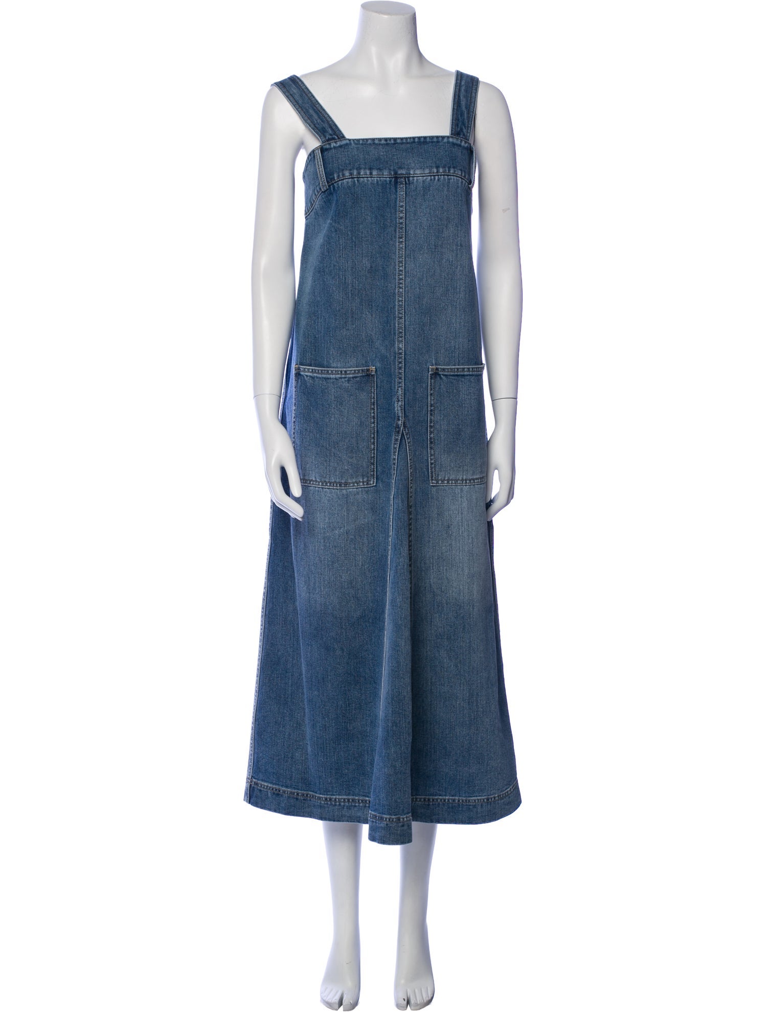 Tibi Square Neckline Long Dress