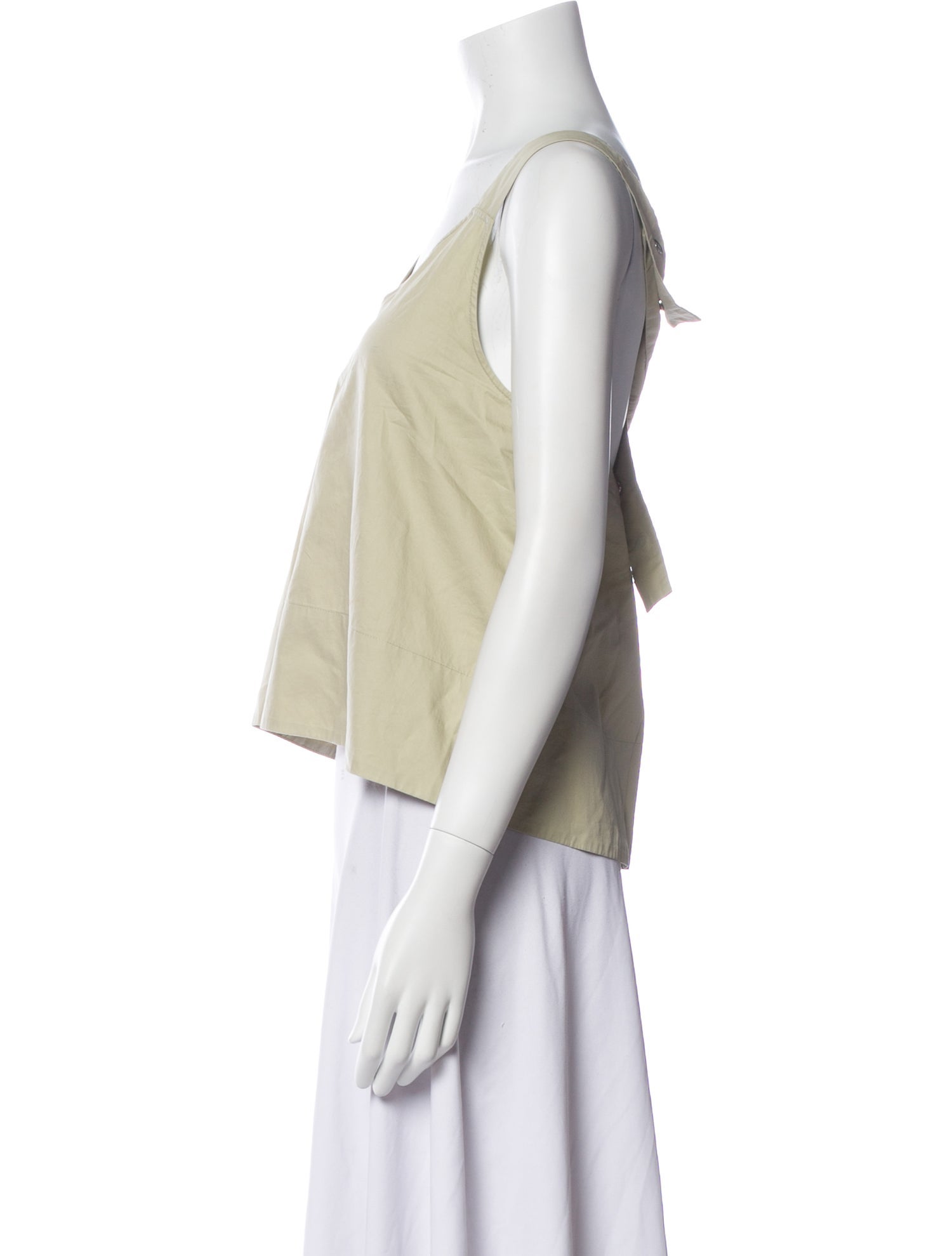 Tibi V-Neck Sleeveless Crop Top