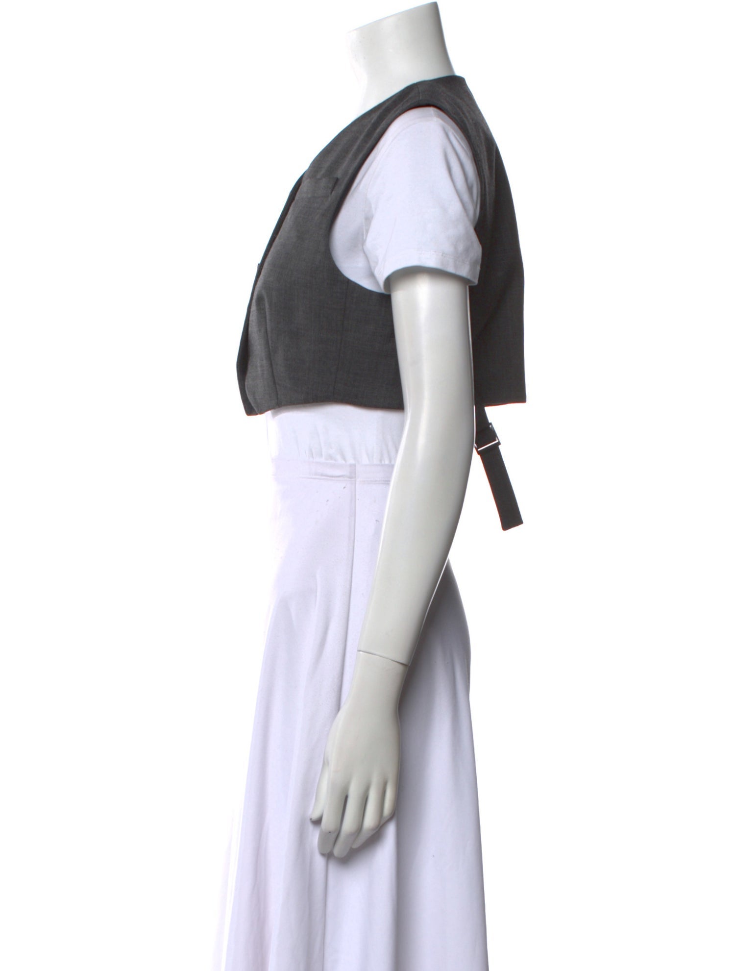 Tibi V-Neck Short Sleeve Crop Top