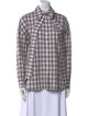Tibi Plaid Print Long Sleeve Button-Up Top