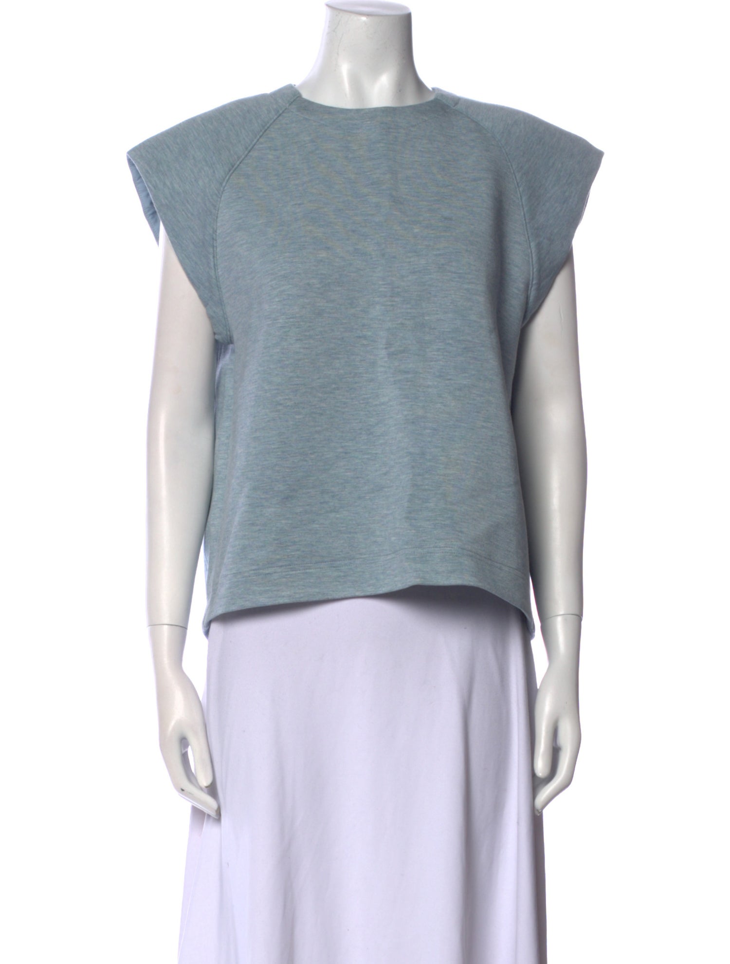 Tibi Scoop Neck Short Sleeve Sweatshirt