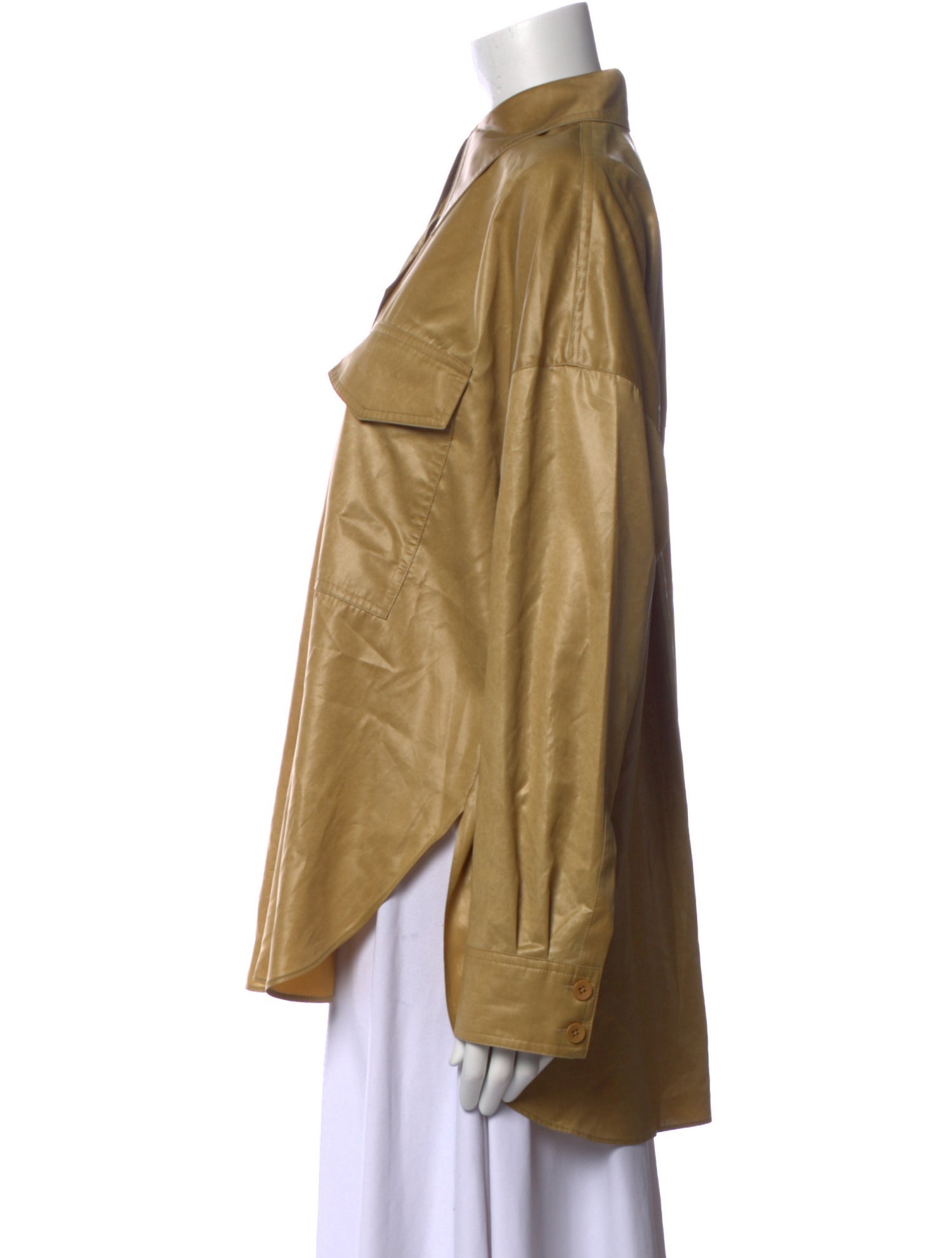 Tibi Long Sleeve Button-Up Top