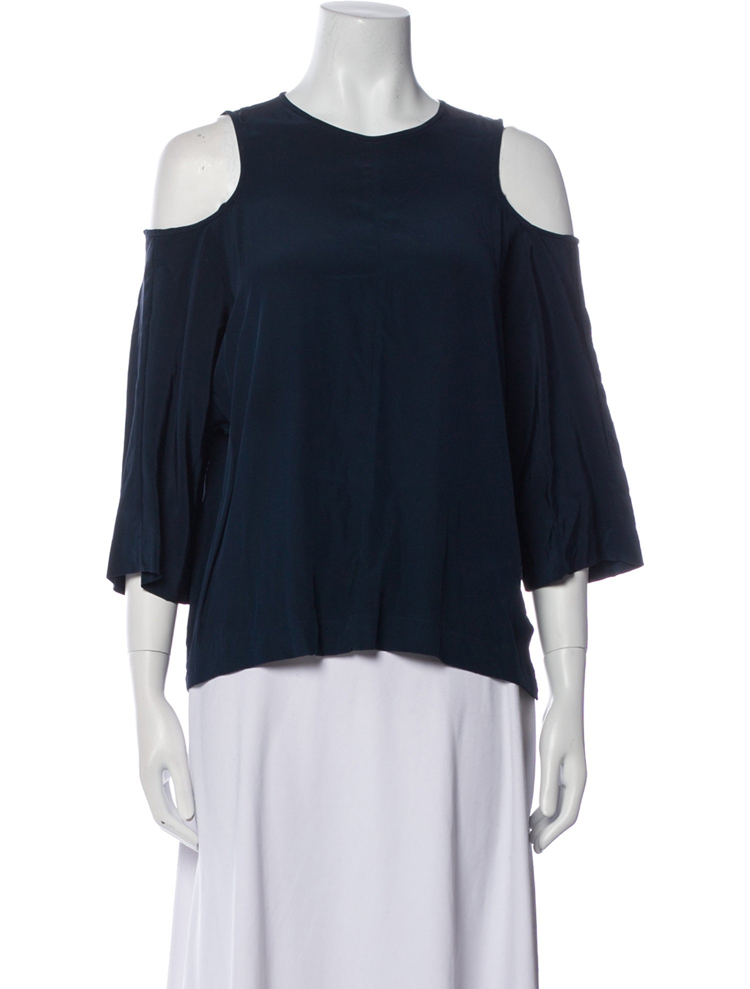 Tibi Silk Crew Neck Blouse