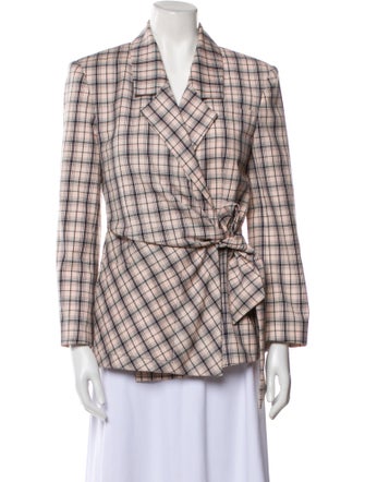 Tibi Plaid Print Blazer