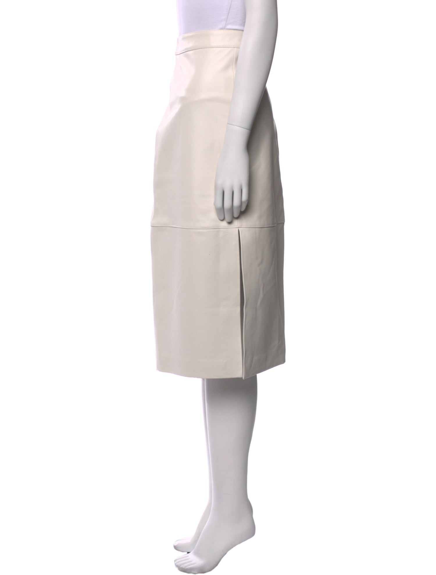 Tibi Lamb Leather Knee-Length Skirt