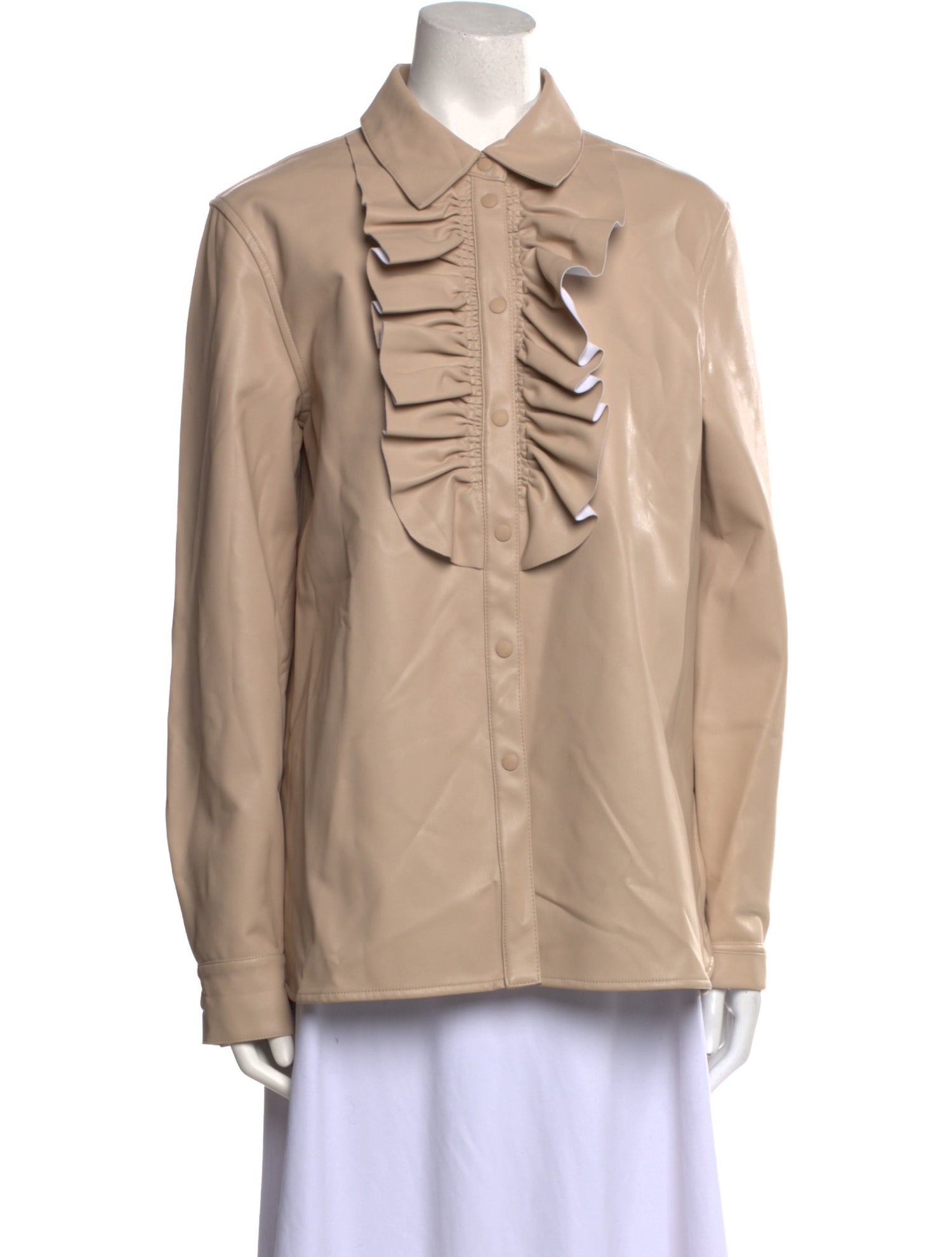 Tibi Long Sleeve Button-Up Top