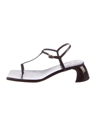 Tibi Leather T-Strap Sandals
