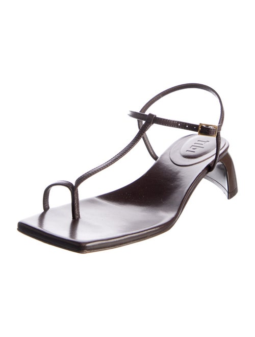 Tibi Leather T-Strap Sandals