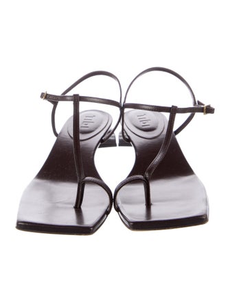 Tibi Leather T-Strap Sandals