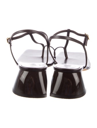 Tibi Leather T-Strap Sandals