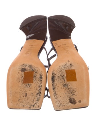 Tibi Leather T-Strap Sandals