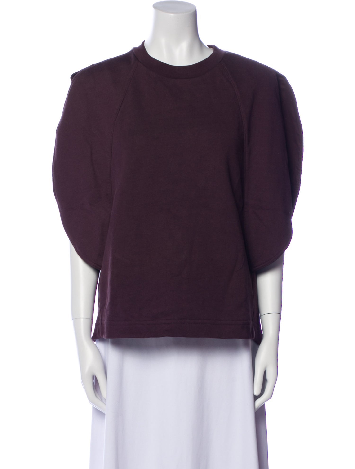 Tibi Crew Neck Three-Quarter Sleeve Sweatshirt