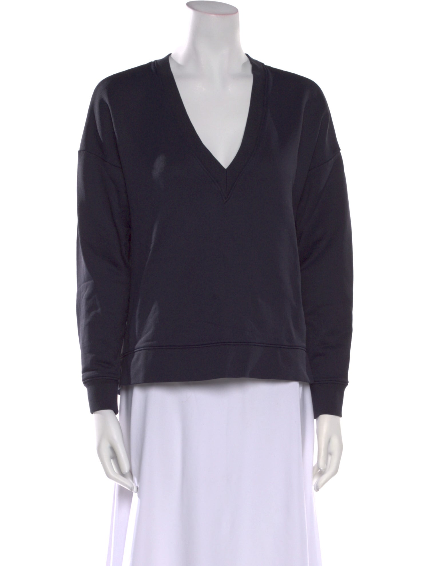 Tibi V-Neck Long Sleeve Sweatshirt