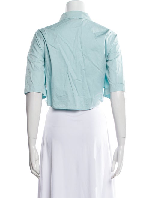 Tibi Three-Quarter Sleeve Crop Top