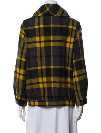 Tibi Wool Plaid Print Jacket