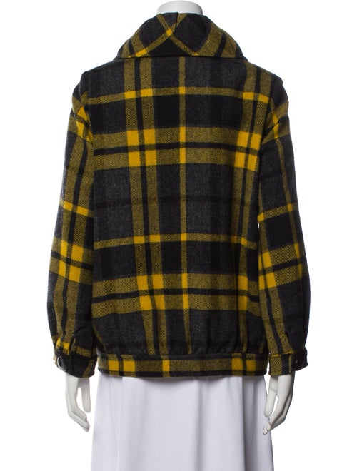 Tibi Wool Plaid Print Jacket