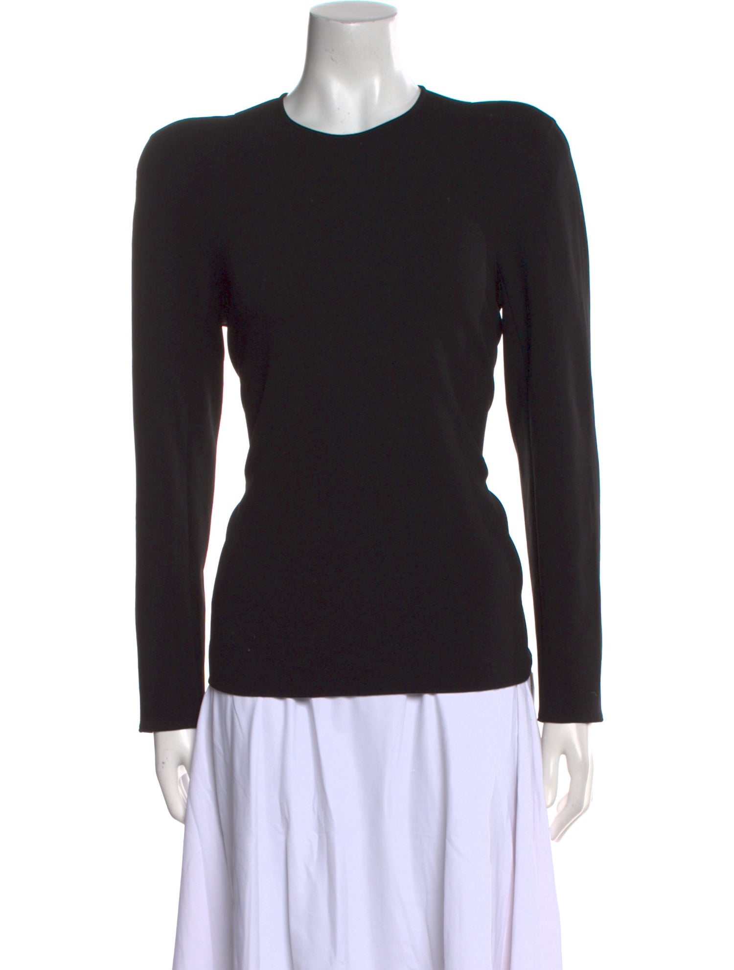 Tibi Crew Neck Long Sleeve Top