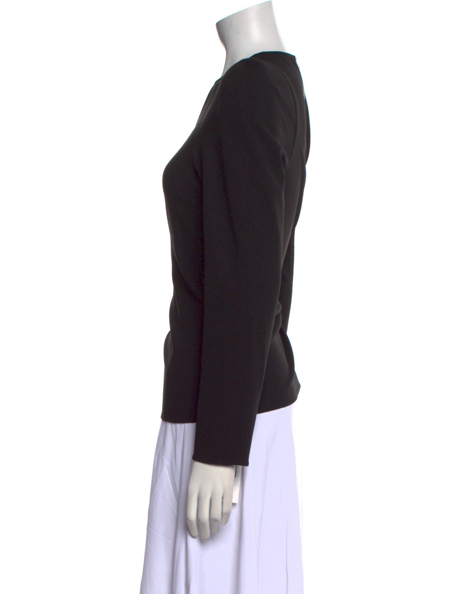 Tibi Crew Neck Long Sleeve Top