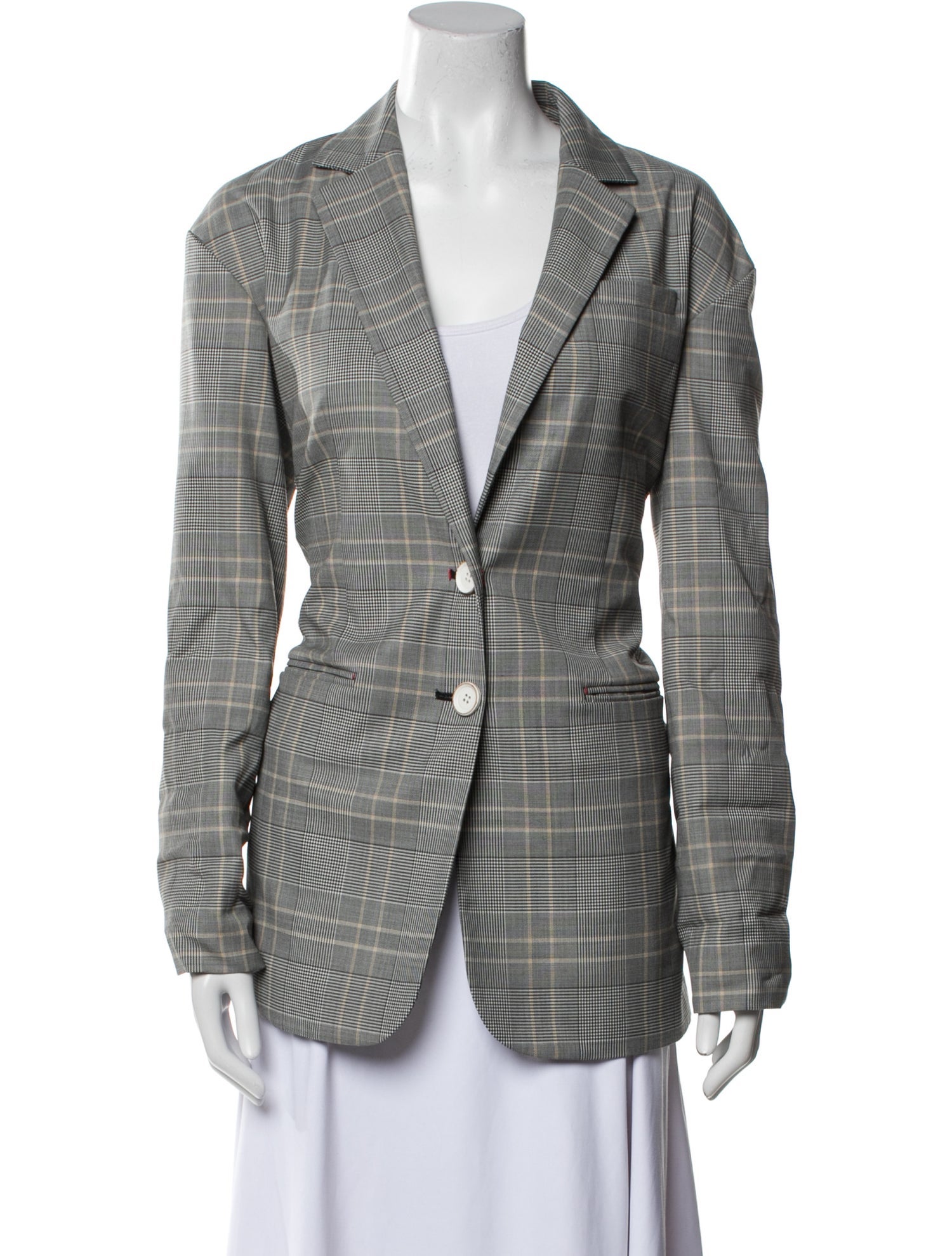 Tibi Plaid Print Blazer