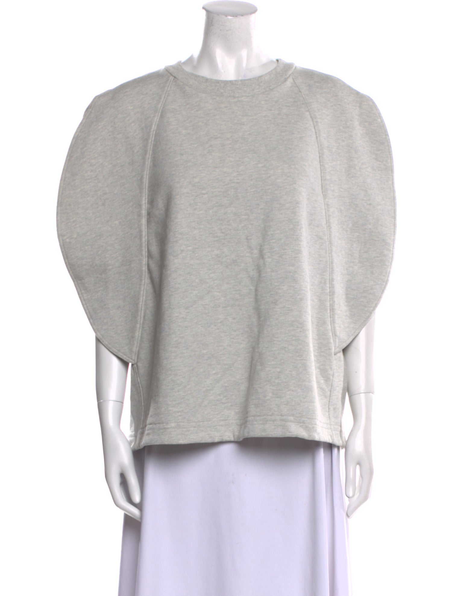 Tibi Crew Neck Three-Quarter Sleeve Sweatshirt