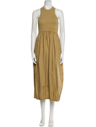 Tibi Crew Neck Long Dress