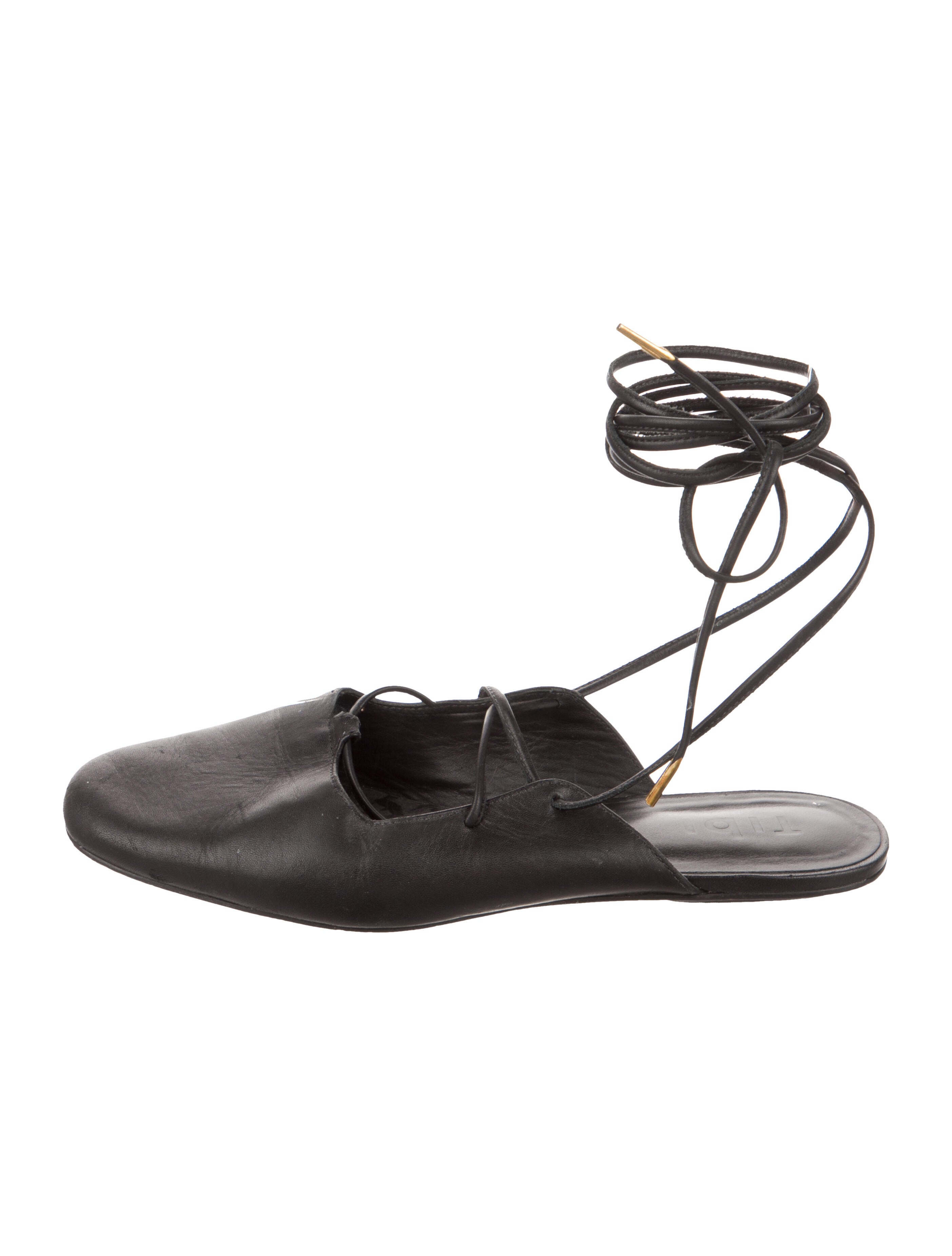 Tibi Leather Slingback Flats