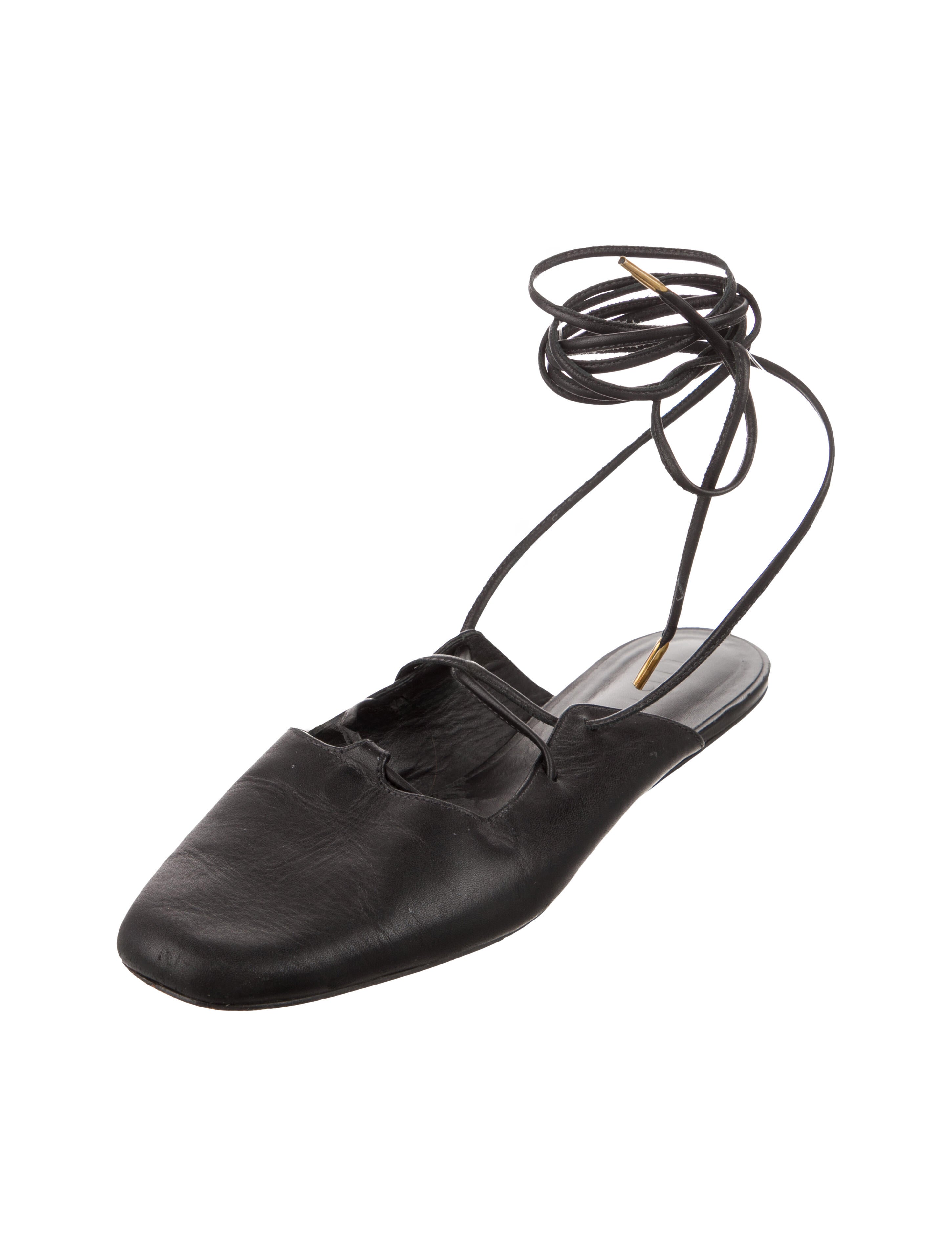 Tibi Leather Slingback Flats