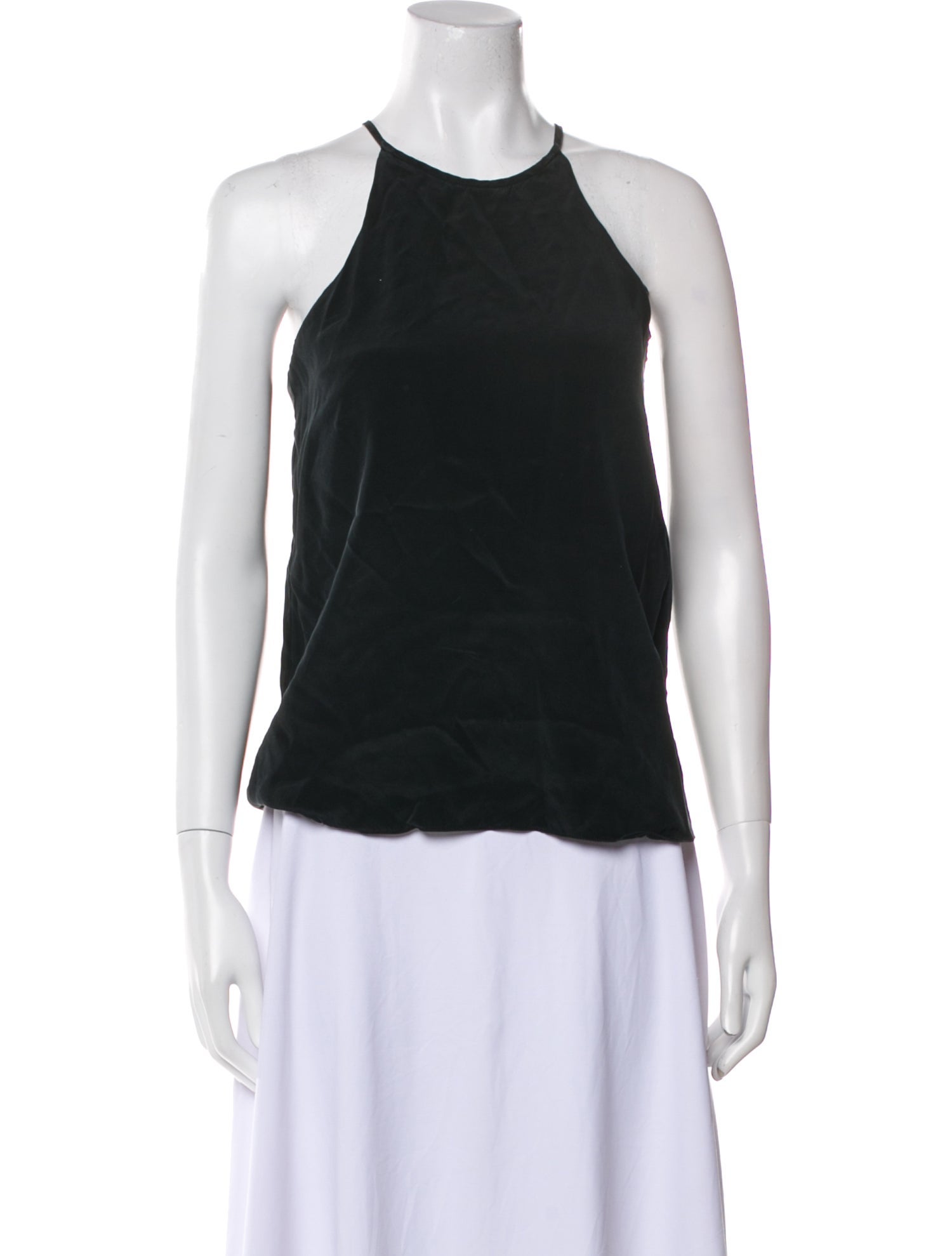 Tibi Silk Crew Neck Top